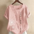 thumbnail image 4 of OUSITAID Chemise Femme Bouton Haut Décontracté Manches Courtes Blouse Col, 4 of 6