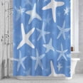 thumbnail image 2 of Summer White Bathroom Shower Curtain, Blue Starfish Ocean Marine Life Coastal Waterproof Washable Soft Bath Curtain for Bathtub Decor with 12 Hooks&Grommet, 72x72 Inch, 2 of 9
