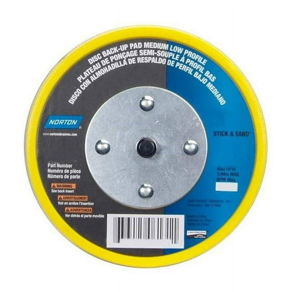 Norton NTN-636425-06132 5 in. Discs Back-Up Pads - PSA Medium Low Profile with 5 Vacuum Holes