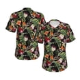 thumbnail image 3 of Yiaed Watercolor Tropical Flowers Print Women's T Shirt V-Neck Short Sleeve Shirt Casual Breathable Tee Summer Tops-3X-Large, 3 of 5