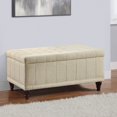 thumbnail image 5 of Garrell Cream Fabric Upholstered Lift Top Storage Bench, 5 of 5