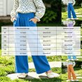 thumbnail image 3 of WXFAZCVU Toddler Girls Fleece Sweatpants Elastic Joggers Wide Leg Baggy Pants with Pockets Size 6-7 Years, 3 of 4