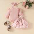thumbnail image 2 of CAUYDY 0 3 6 9 Months 1T 2T Baby Girl Cute Clothing Set Infant Girls Long Sleeve Bodysuit Newborn Fall Winter Romper Preemie Outfit Sizes 0-3 Months,Pink, 2 of 7