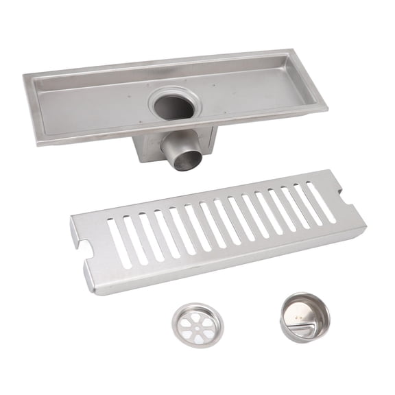 BIMZUC 12" Linear Shower Drain – 304 Stainless Steel, Quick‑Drain, Anti‑Odor Check Valve, 30 cm Channel, Easy Install & Clean