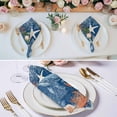 thumbnail image 3 of Blue Coastal Whale Cloth Napkins, Farmhouse Nautical Starfish Coral Leaf Washable and Reusable Dinner Napkins Set of 2, Table Napkin for Kitchen Party Birthday Wedding Hotel Housewarming 20"x20", 3 of 9