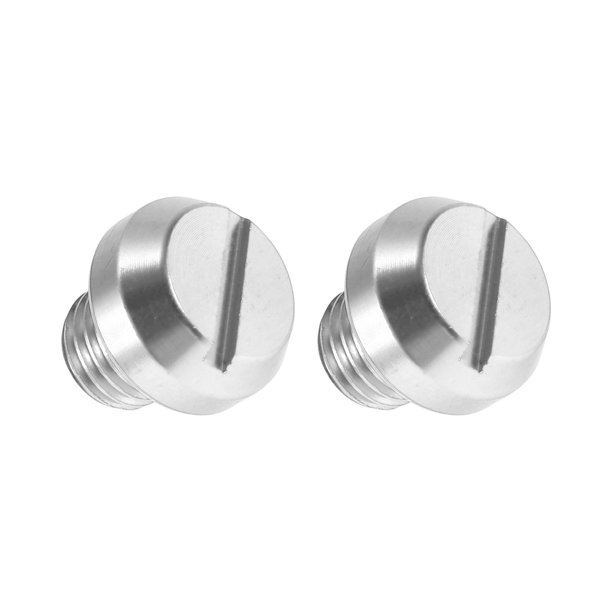 Tapones para agujeros de espejo de motocicleta Unique Bargains Rosca izquierda M10x1.25 Tornillos de espejo retrovisor de motocicleta Tono plateado 2 Pcs