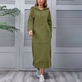 thumbnail image 5 of UKHCCC Women's Hoodie Dress Fleece Lined Long Sleeve Sweatshirt Dress Casual Oversized Long Maxi Dress with Kangaroo Pocket S-5XL, 5 of 8