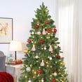 thumbnail image 2 of 4 in. Set of 4 Nostalgic Ceramic Tree Ornaments - Pink with Multicolored Bulbs, 2 of 3
