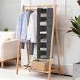 thumbnail image 2 of Closet Hanging Storage Shelves, 6-Shelf Hanging Closet Organizer with Bamboo Inserts, Foldable Closet Organizers and Storage for Bedroom,Sturdy Hook Closet Storage W/ 2 Side Pockets,Gray, 2 of 8
