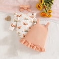 thumbnail image 6 of Baby Girl Clothes Cute Outfits Long Sleeve Romper Overall Skirt Dress Headband 3PCS Newborn Outfit Beige 12-18 Months, 6 of 7