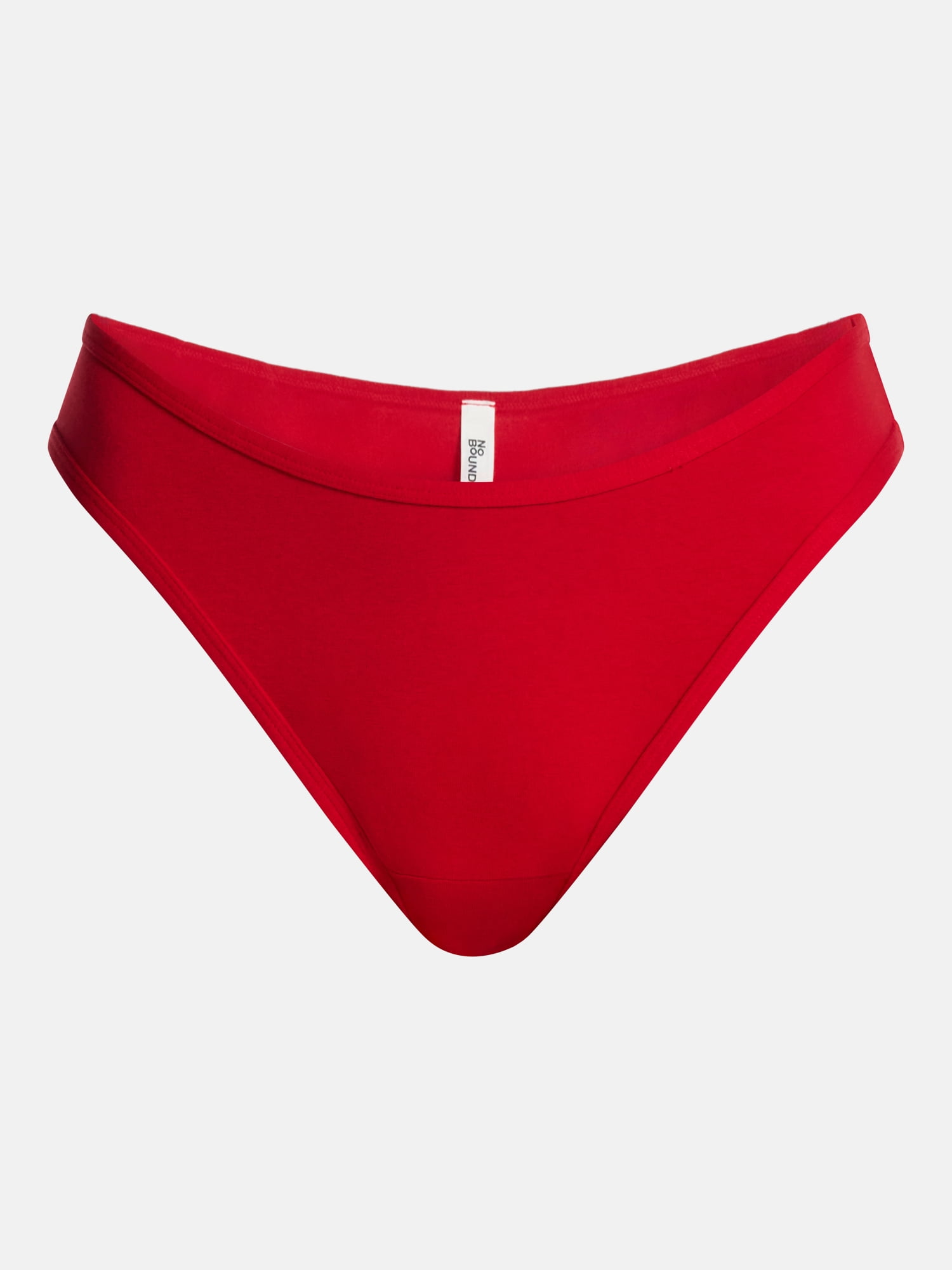 No Boundaries Cotton Blend Hi Cut Thong Panties, Women's XS-XXXL