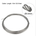 thumbnail image 2 of Uxcell 0.9mm Dia 10m 32.8ft Length 304 Stainless Steel Wire Rope Cable Uncoated for Hoist Pulley Wheel, 2 of 5