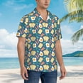 thumbnail image 2 of KLL Men's Hawaiian Shirt Short Sleeve Button Down Beach Shirts-Eggs Toast Bacon And Arugula, 2 of 5