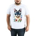 thumbnail image 4 of Men Oversize T-ShirtCat Summer Casual Short Sleeve Crew Neck Loose Tee Tops XS-5XL, 4 of 5