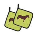 thumbnail image 1 of Carolines Treasures BB7739PTHD Pur-Sang Anglais Cheval Vert Paire de Porte-Pot, 1 of 1
