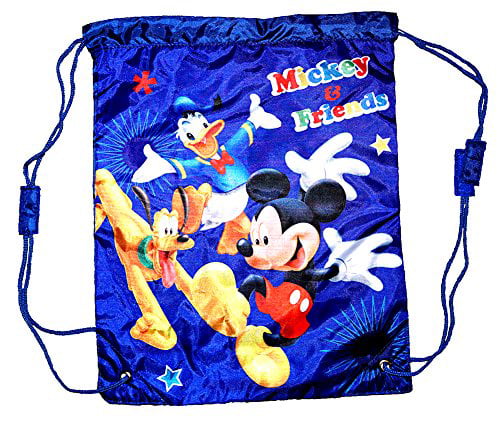 Disney Mickey Mouse Drawstring Backpack & Lanyard 2 Pack Gold 