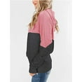 thumbnail image 3 of Hoodies Woman Women's Casual Color Block Hooded Long Sleeve Loose Pullover Tops, 3 of 6