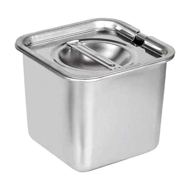 Stainless Steel Square Flavor Cup Seasoning Box Sauce Pot With Lid Square Pot Household Storage