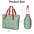 thumbnail image 3 of Tote Bag for Women - Light Blue Christmas Santa and Tree Pattern Shoulder Bag - Large Utility Work Duffle Bag with Zipper Handbag for Travel, Work, Sprots, 3 of 5
