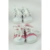 "2 pack of Low Top Sneakers: White and Pink | Fits 14"" Wellie Wisher Dolls | 14?? Inch Doll Accessories"