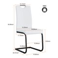 thumbnail image 4 of Dining Chairs Set Of 2, White PU Chair Modern Kitchen Chair With Metal Leg, 4 of 9