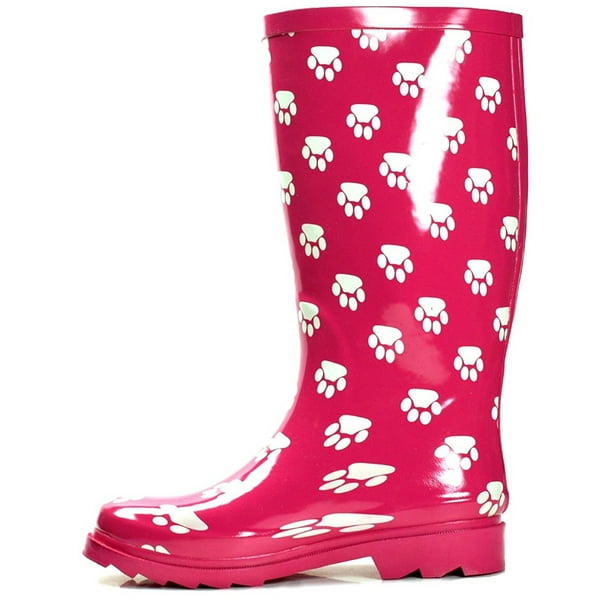 OwnShoe Cute Rain Boots for Women Waterproof MidCalf Rubber Rain Shoes