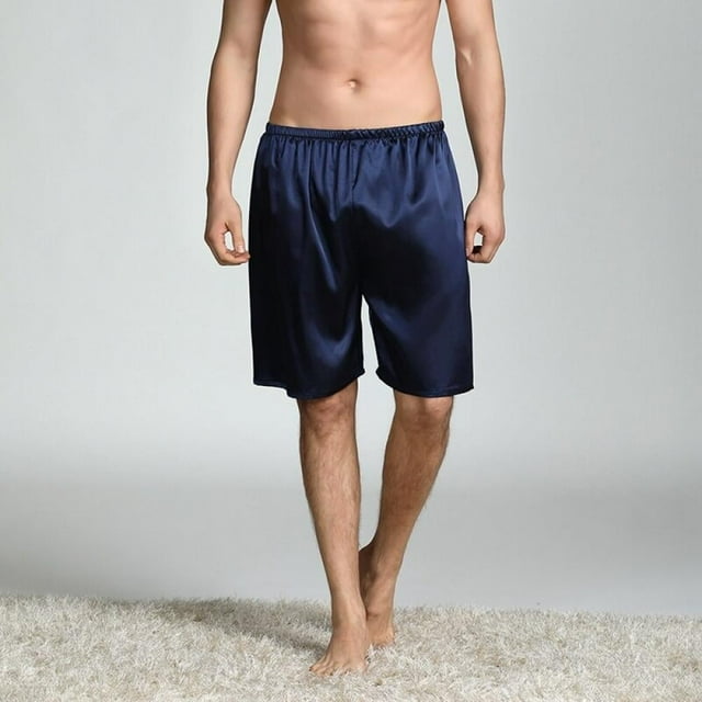 MesaSe New Simulation Silk Sleep Pants Men‘s Spring And Summer Personality Print Home Silk Shorts