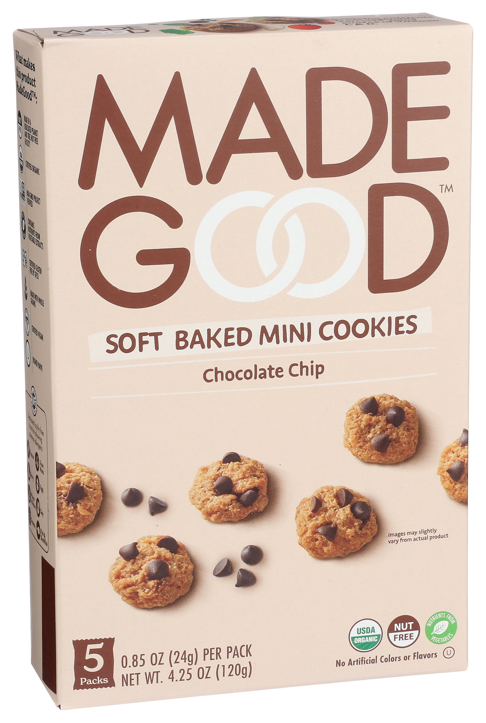 Pack of 6, Madegood Chocolate Chip Soft Baked Mini Cookies, 4.25 oz