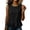 Black, variant on Admvng Tank Tops for Women Ruffle Hem Crew Neck Sleeveless Solid Casual Summer Blouses