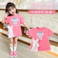 thumbnail image 3 of Hello Kitty Cinnamoroll Anime Kawaii Sanrio camisa vestido de tela moda lindo Kuromi My Melody ropa de bebé de dibujos animados regalos para niños, 3 of 5