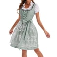 thumbnail image 3 of JTieacloth Dirndl Dresses Women, 3 Pcs Oktoberfest , Bavarian Dress for Halloween Carnival,Green, 3 of 7