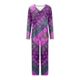 thumbnail image 5 of Ensembles de Pyjama pour Femmes 2 Pcs, Ensemble de Pyjama Décontracté Uni pour Dames avec Haut et Pantalon, 5 of 5
