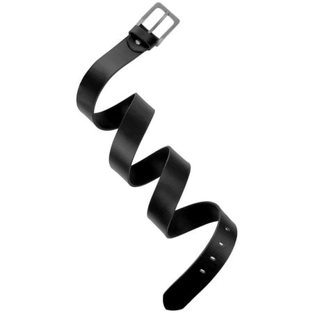 - Genuine Leather Belt Strap Waistband Fashion Mens Square Buckle Closure Black Small