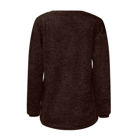 Aayomet Cardigan Sweaters For Women Women Autumn Winter Colorblock Pullover Sweaters Round Neck Striped Slim Fitting Knitwear Tops,Coffee S