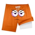 thumbnail image 4 of Big Boy Swimwear Sets Trunks Face Prints Shorts Comfortable Double Layer Kids Summer Outfits,Orange,8-9 Years, 4 of 4