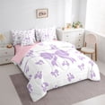 thumbnail image 2 of Erosebridal Purple Bow-tie Girls Bedding Comforter Set 7 Pieces, Princess Cartoon Full Bedding Set, 2 of 7