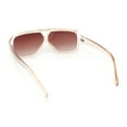 thumbnail image 4 of Double Bridge Flat Top Mafia Racer Rectangular Plastic Sunglasses Beige - Brown, 4 of 4