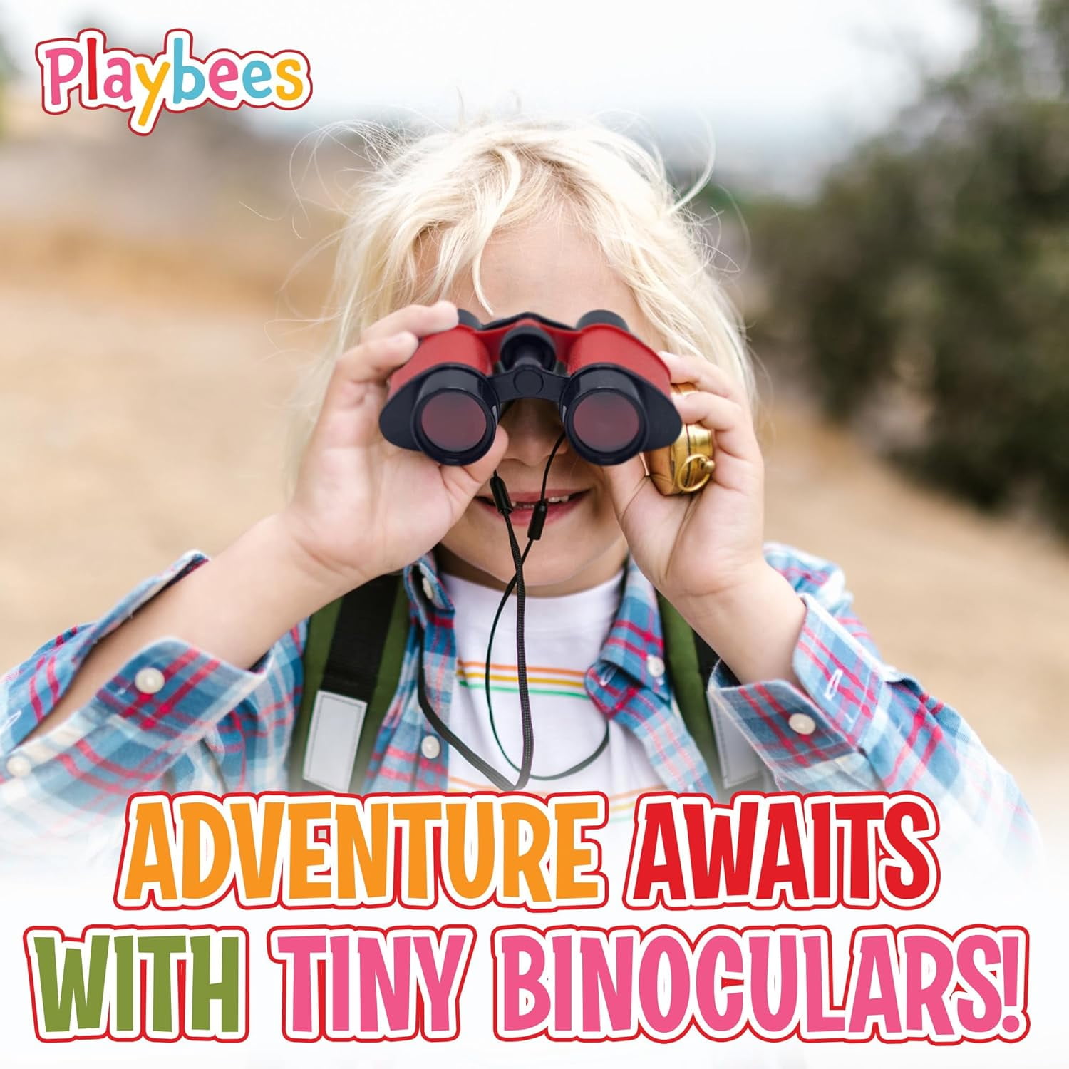 Playbees Kids Toy Binoculars with Neck Strap - 12 Pack - Premium Bird Watching & Safari Jungle Pretend Play Binocular Set - Safari Party Favors - Educational Learning Gifts for Children