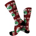 thumbnail image 3 of Bas Rouges Thème de Noël Confortables Imprimés 3D Mignons Mi-Mollet Chaussettes de Sport, 3 of 5