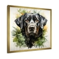 thumbnail image 2 of Designart "Tropical Labrador Art Portrait" Animals Framed Wall Art Decor - Modern Black Dog Hallway Framed Wall Art Decor, 2 of 6