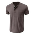 thumbnail image 3 of Men's Cotton Henley Short Sleeve T-Shirt Fashion Casual Basic Sports Fitness T-Shirt, 3 of 6