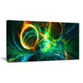 thumbnail image 1 of Design Art Fire Green Canvas Wall Art, 1 of 2