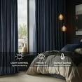 thumbnail image 2 of Half Price Drapes Signature Midnight Blue Grommet Velvet Blackout Curtains (1 Panel), 50WX 120L, 2 of 11