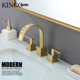 thumbnail image 2 of Gold Bathroom Faucet, Brushed Gold Faucets Bathroom 3 Hole 8inch Widespread Waterfall 2 Handle Brass Faucets Bath Sink Vanity Faucet with Pop Up Drain and Supply Lines, 2 of 13