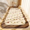 thumbnail image 1 of Feltree 40x120 Inch Faux Pashm Striped Area Rug, Non-Slip Foldable Carpet for Bedroom Bedside, Soft Tatami Mat for Living Room, Easy Clean Modern Floor Mat, 1 of 8