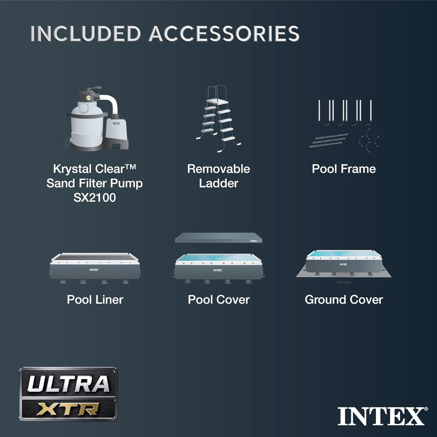 Intex Ultra XTR Frame 24' x 12' x 52" Swimming Pool & Protective Sun Canopy
