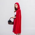 thumbnail image 4 of JOANKDMI Women's Fairytale Storybook Character Costume Dress with Velvet Hooded Cape Outfit for Halloween Cosplay Theme Party Roleplay Theatrical Fancy Dress Up, 4 of 9