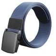 thumbnail image 3 of Men Solid Color Steel Buckle Nylon Woven Inner Belts Hypoallergenic Adjustable Waist Band, 3 of 9