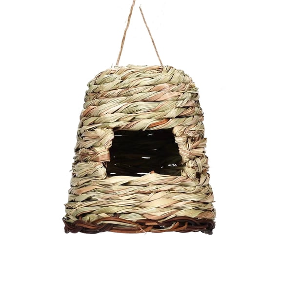 Humming Bird Houses for Outdoor Hanging, Natural Grass Bird Hut,Hand Woven Hummingbird Nest,Wren Finch Bird House for Garden Window Outdoor Home