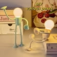 thumbnail image 6 of Changeable Shape Funny Sportsman Night Light, DIY Cute Light Bulb Man Mini Night Light, Suction Cup Bendable Mini Decorative Table Top Lamp, Christmas Home Decor for Bedroom Bathroom Corridor, 6 of 7